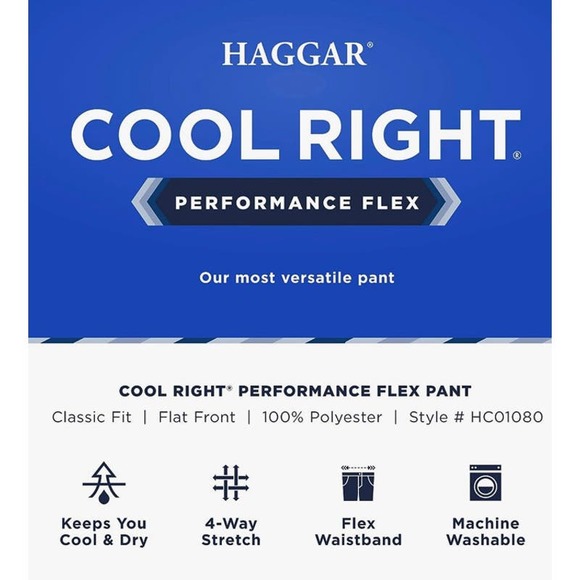 Haggar Men's Cool Right 18 Performance Pants - Size 40x30 * M310 - Picture 5 of 9